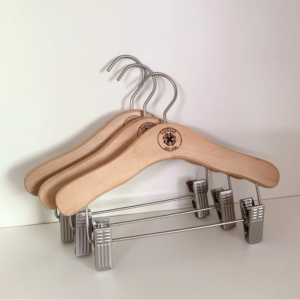 Vintage Oshkosh b gosh wood and matte Steele hangers
